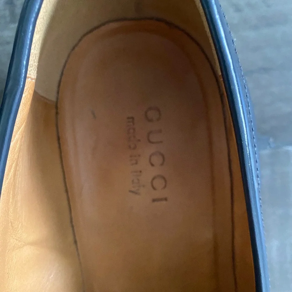 Gucci Men Light Blue Leather Horsebit Luxury Slip On Loafers Size 10.5 - Picture 2 of 11
